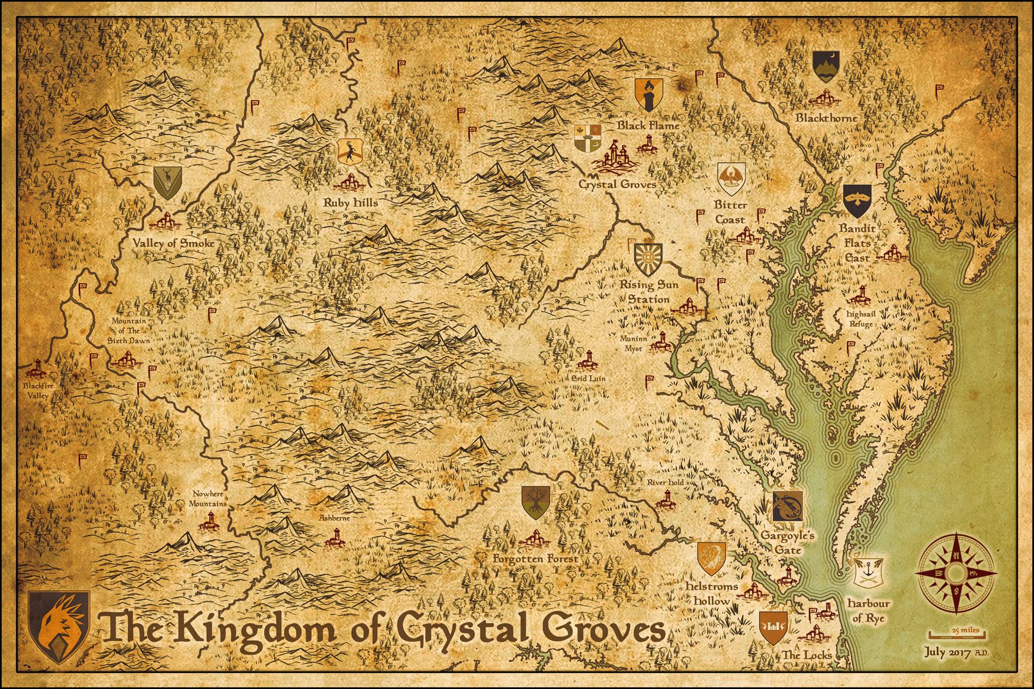 Map of the Kingdom of Crystal Groves, created by Bagel