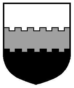 Personal Heraldry; monochrome counter-embattled per fess duo