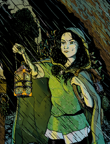 A comic cover (for Tavern Stories) and persona portrait made by the player.