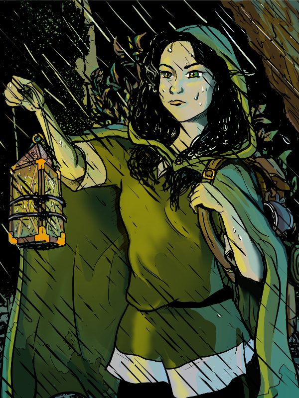 A comic cover (for Tavern Stories) and persona portrait made by the player.