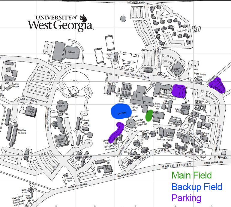Map of UWG Campus.